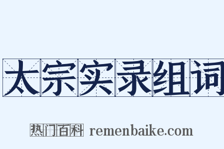 太宗实录组词是什么意思的图片